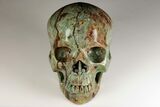 Realistic, Polished Autumn Jasper Skull #199604-1